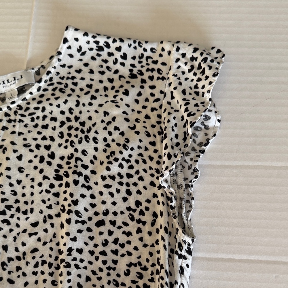 GILLI Women's Black and White cheetah print mini dress size Large - Picture 6 of 10